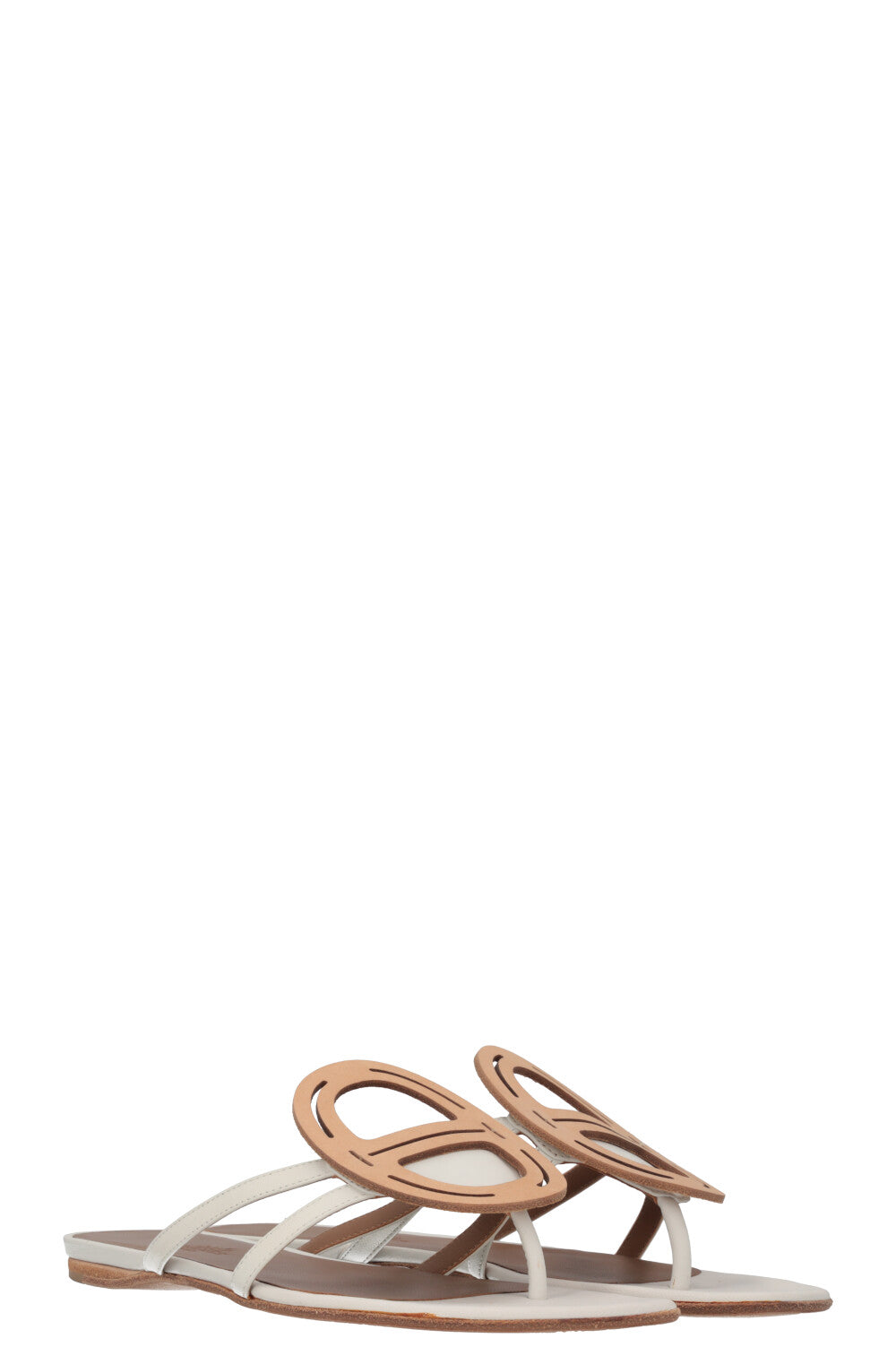 HERMÈS Galet Chain DAncre Sandals Blanc