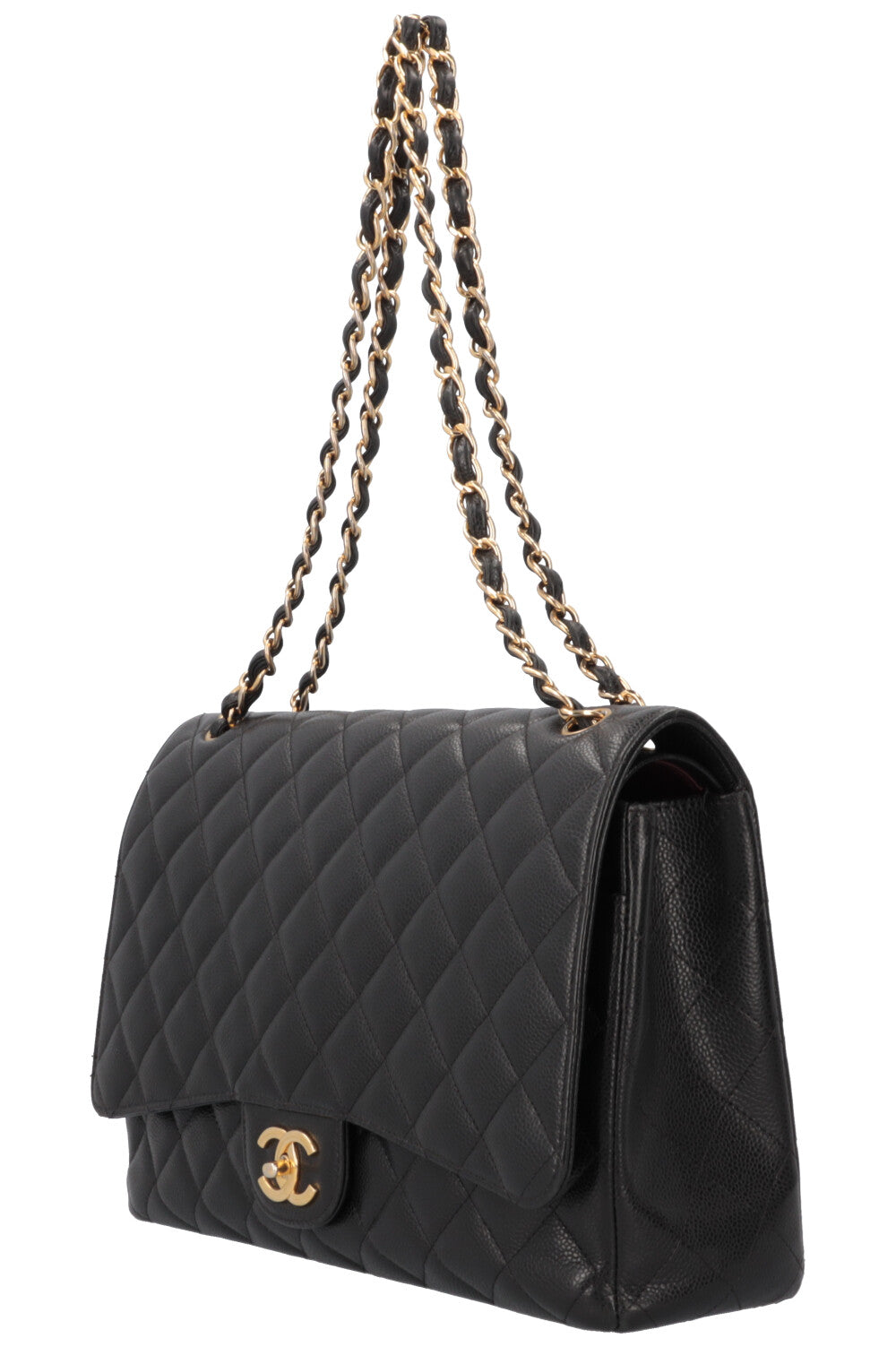 CHANEL Maxi Double Flap Caviar Black