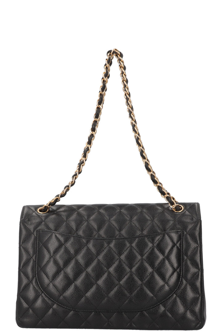 CHANEL Maxi Double Flap Caviar Black