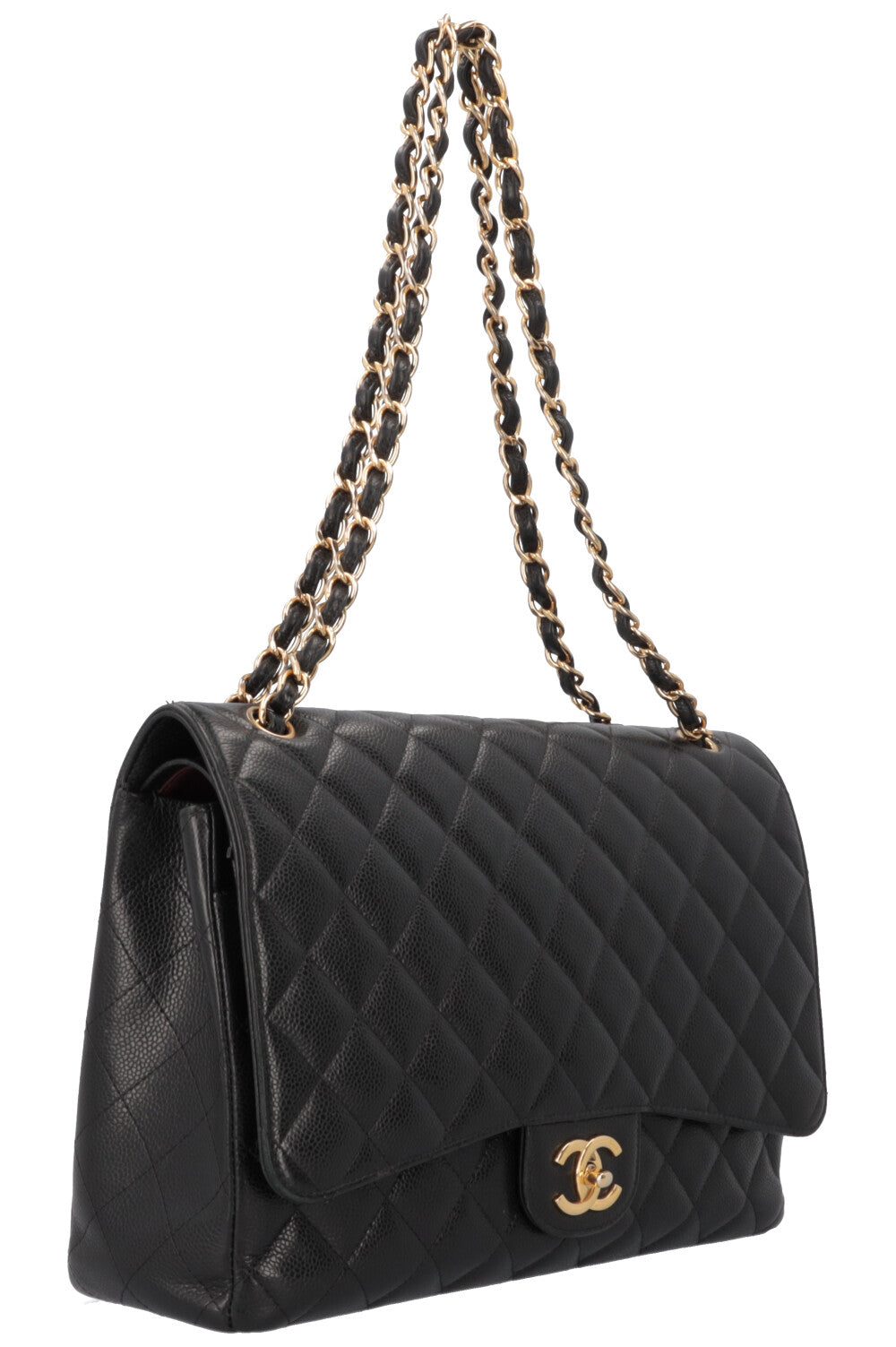 CHANEL Maxi Double Flap Caviar Black