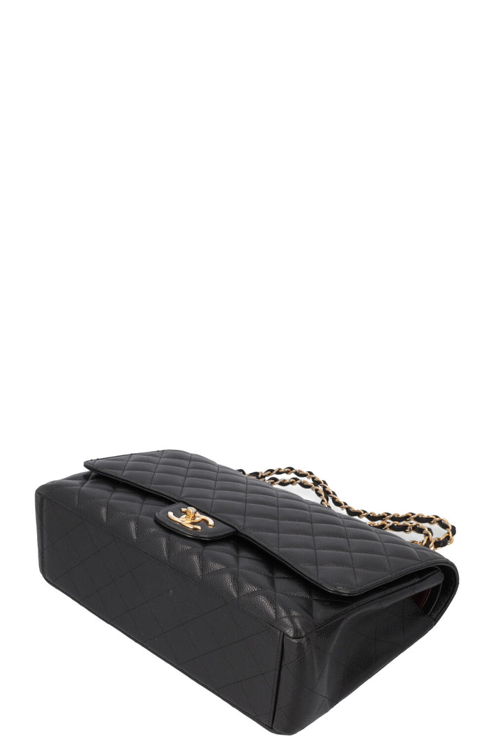 CHANEL Maxi Double Flap Caviar Black