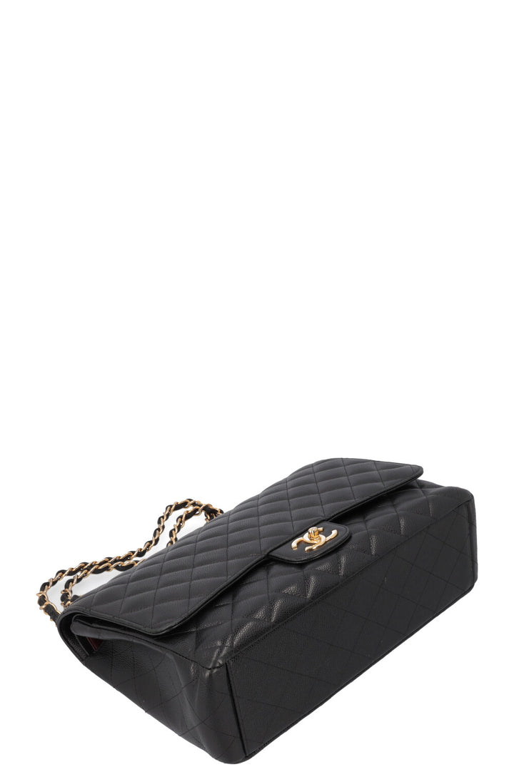 CHANEL Maxi Double Flap Caviar Black