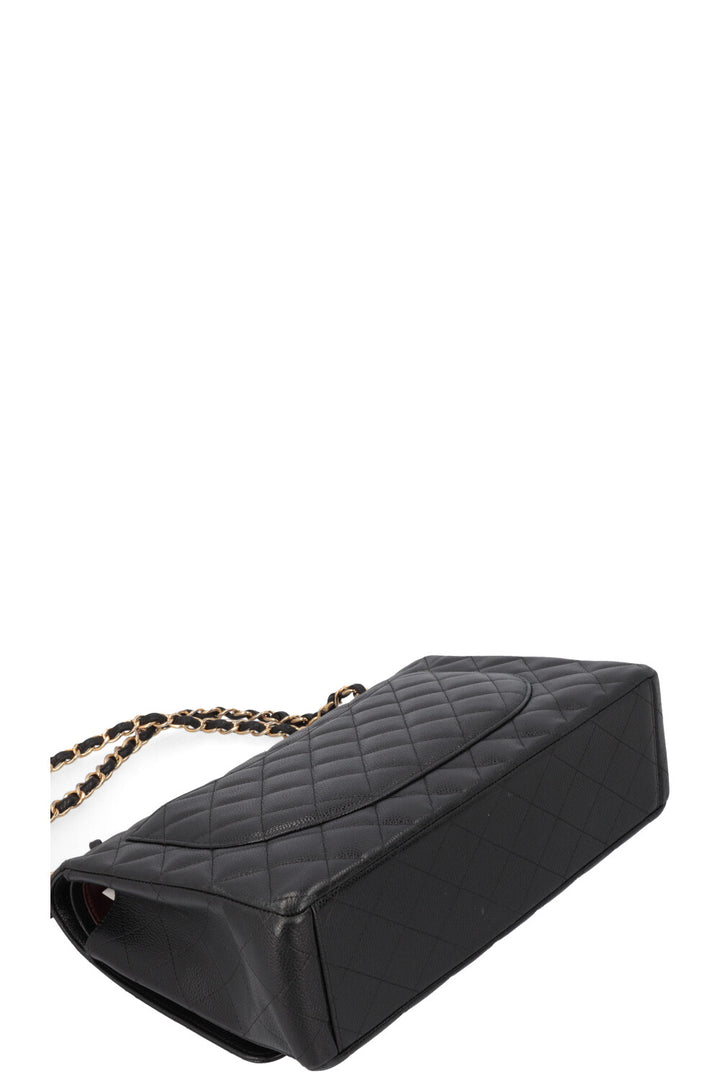 CHANEL Maxi Double Flap Caviar Black