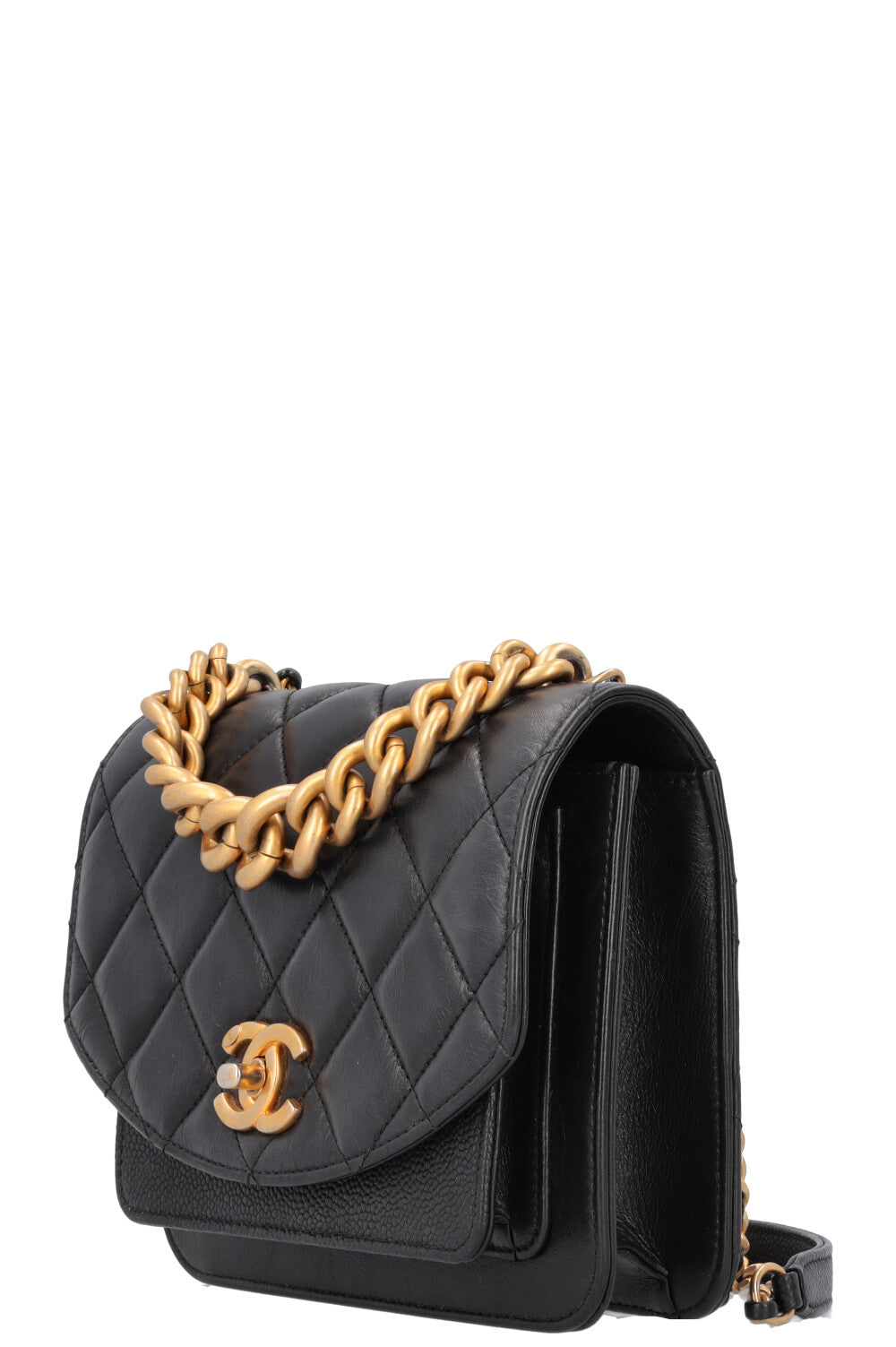 CHANEL Chain Handle Crossbody Bag Black