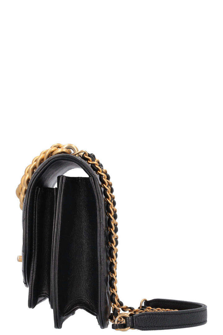 CHANEL Chain Handle Crossbody Bag Black