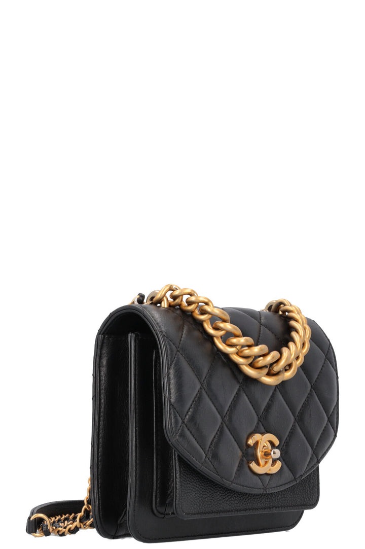 CHANEL Chain Handle Crossbody Bag Black