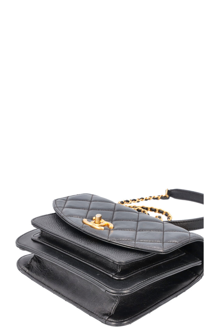 CHANEL Chain Handle Crossbody Bag Black