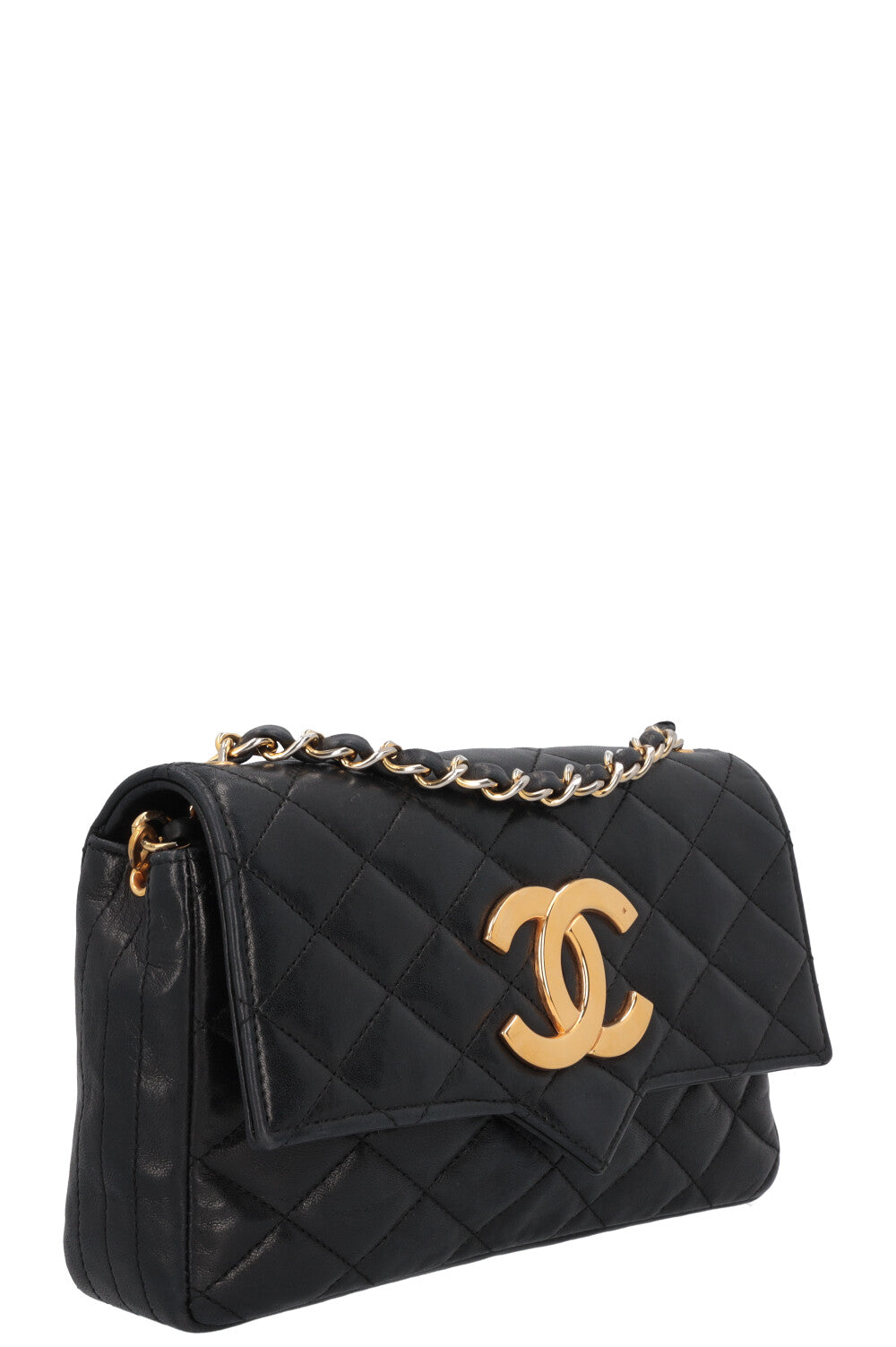 CHANEL Vintage Flap Bag Leather Black