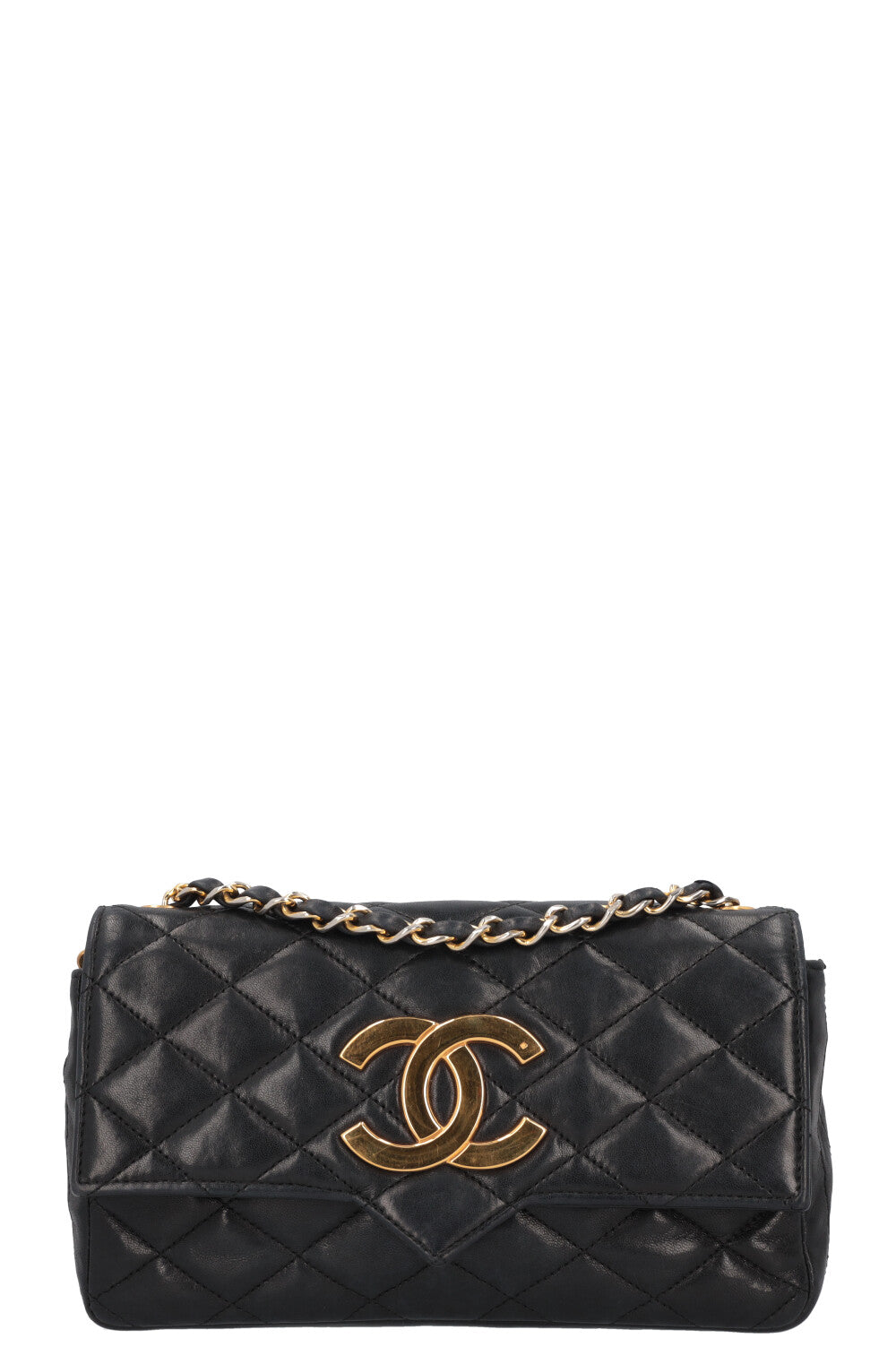 CHANEL Vintage Flap Bag Leather Black
