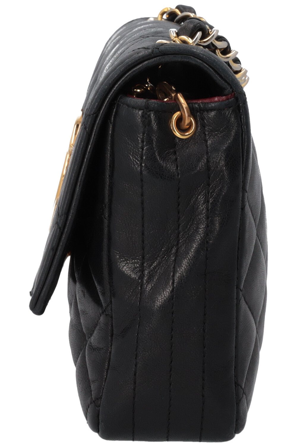 CHANEL Vintage Flap Bag Leather Black