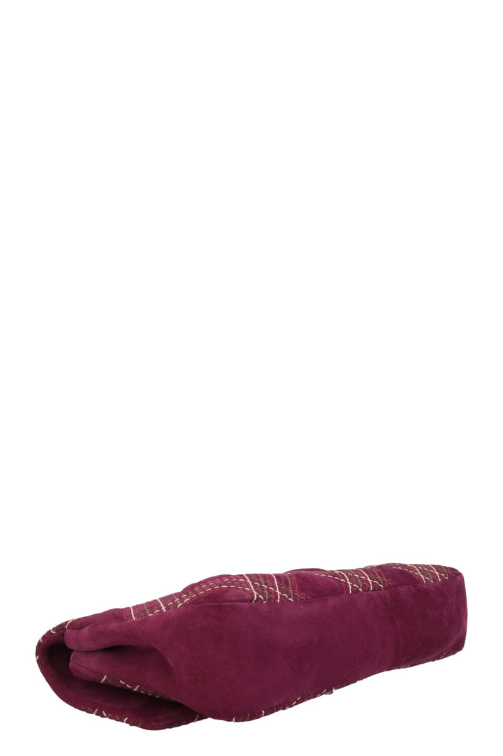 CHANEL Wild Stich Flap Bag Suede Purple
