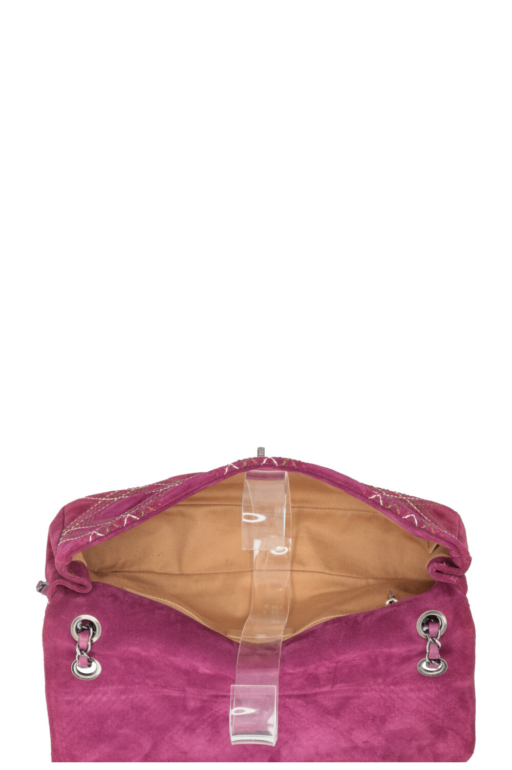 CHANEL Wild Stich Flap Bag Suede Purple
