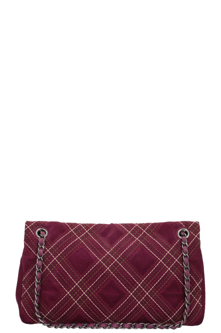 CHANEL Wild Stich Flap Bag Suede Purple