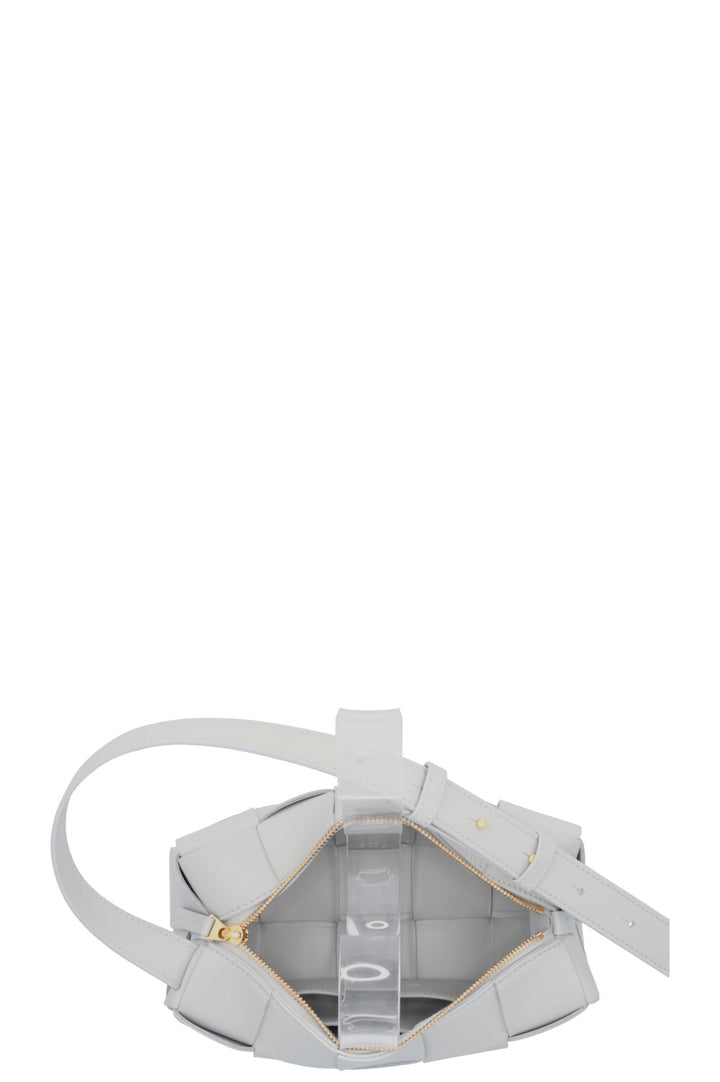 BOTTEGA VENETA Brick Intrecciato Shoulder Bag Small Grey