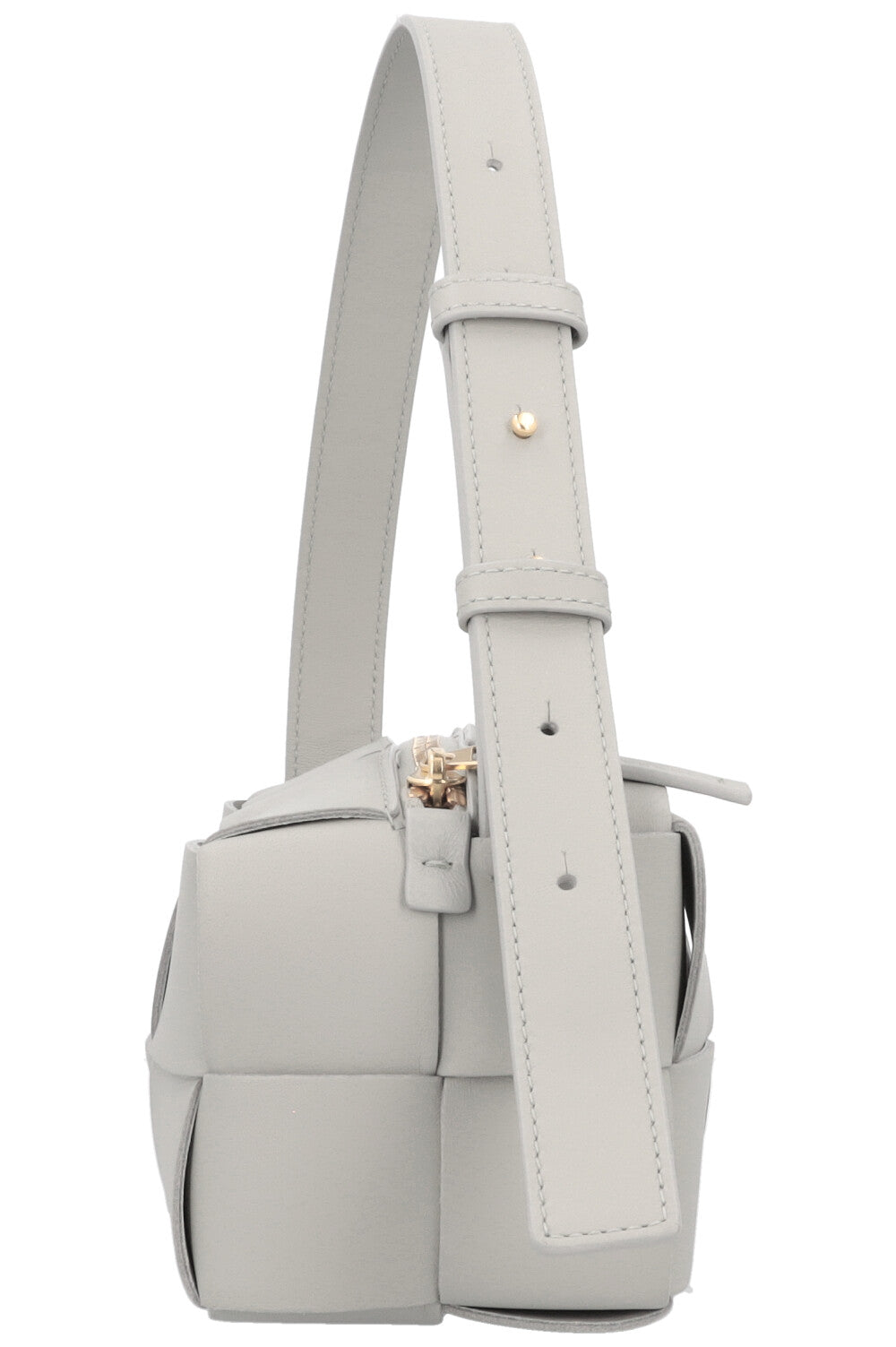 BOTTEGA VENETA Brick Intrecciato Shoulder Bag Small Grey