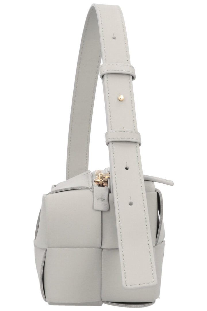 BOTTEGA VENETA Brick Intrecciato Shoulder Bag Small Grey