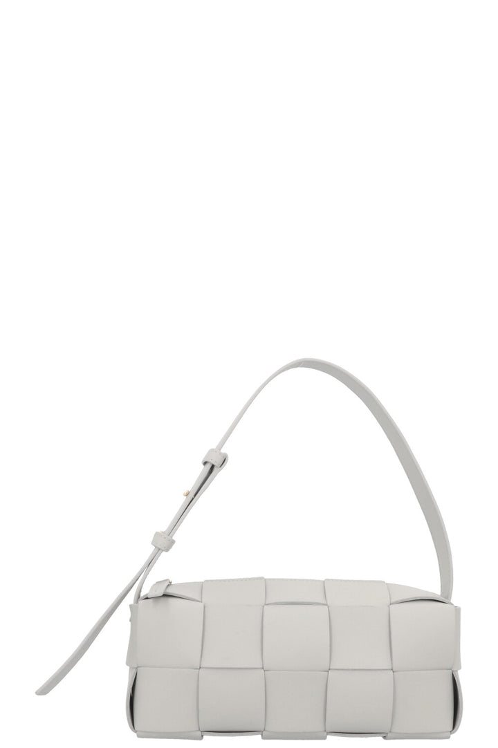 BOTTEGA VENETA Brick Intrecciato Shoulder Bag Small Grey