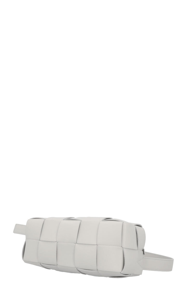 BOTTEGA VENETA Brick Intrecciato Shoulder Bag Small Grey