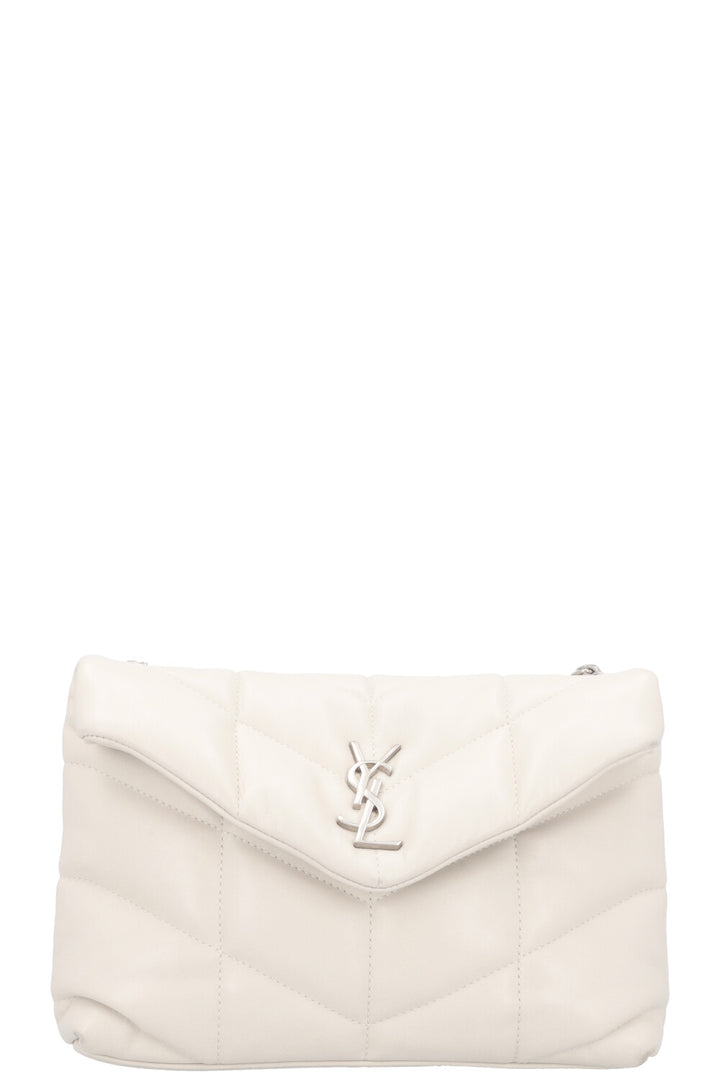 SAINT LAURENT Toy Puffer Crossbody Bag Blanc Vintage