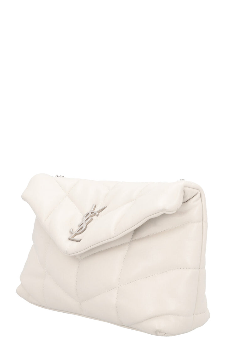 SAINT LAURENT Toy Puffer Crossbody Bag Blanc Vintage