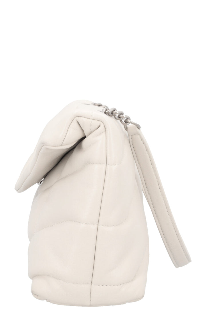 SAINT LAURENT Toy Puffer Crossbody Bag Blanc Vintage