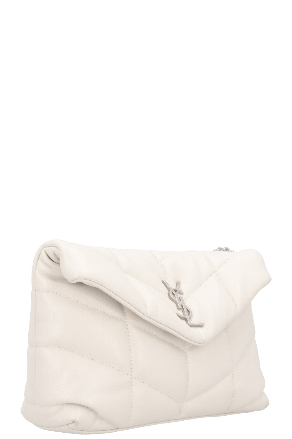 SAINT LAURENT Toy Puffer Crossbody Bag Blanc Vintage
