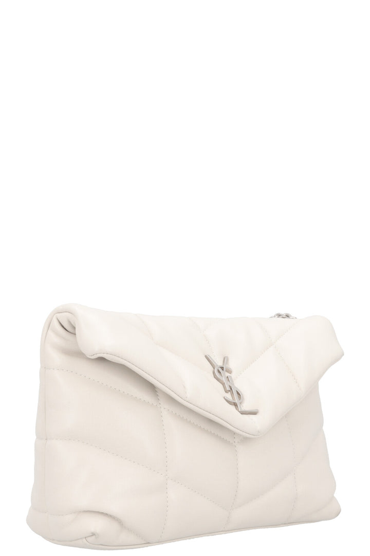 SAINT LAURENT Toy Puffer Crossbody Bag Blanc Vintage