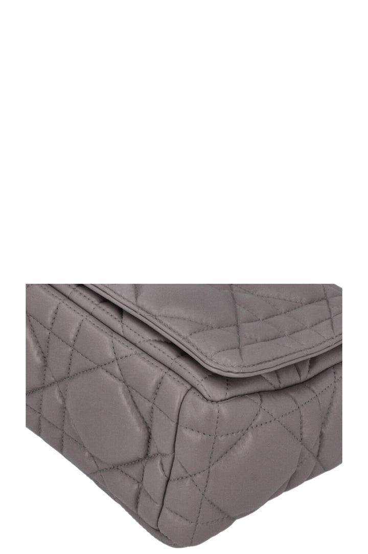 CHRISTIAN DIOR Caro Bag Macrocannage Calfskin Grey