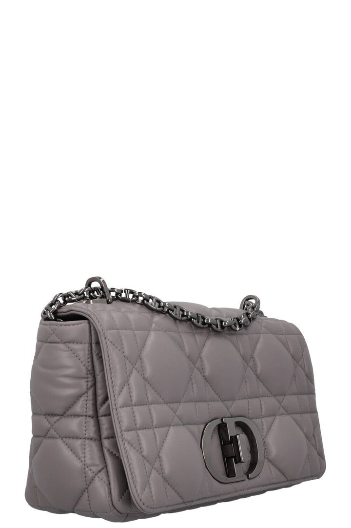 CHRISTIAN DIOR Caro Bag Macrocannage Calfskin Grey