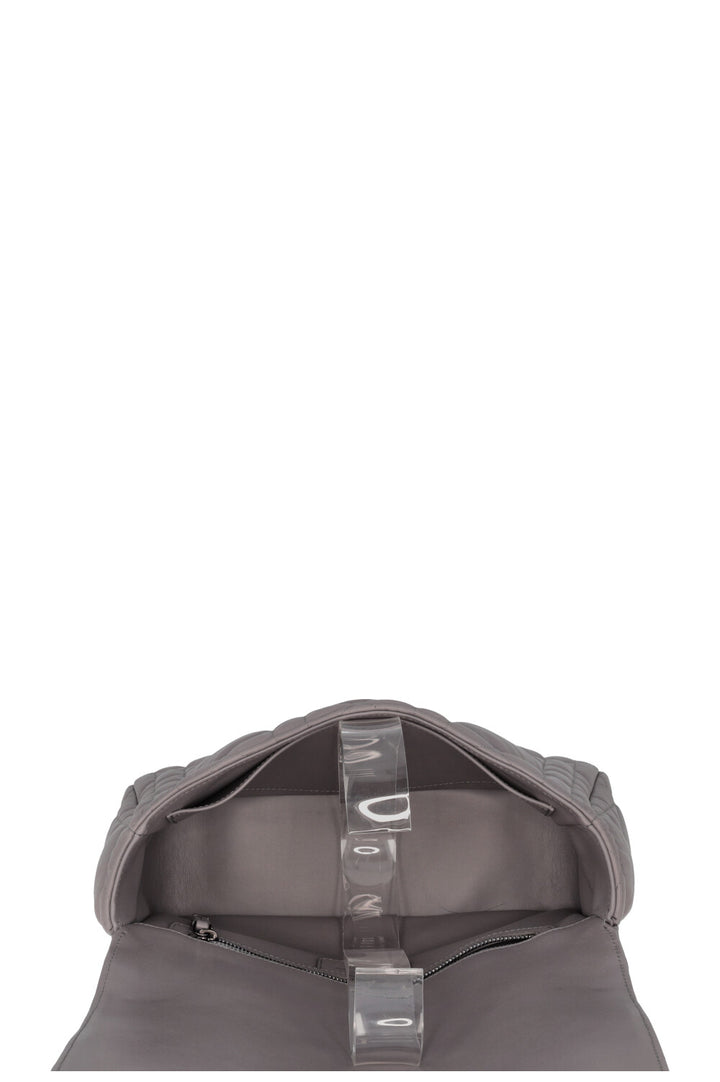 CHRISTIAN DIOR Caro Bag Macrocannage Calfskin Grey