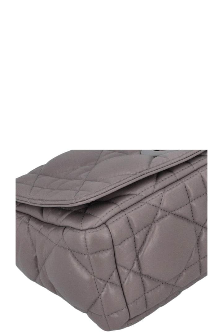 CHRISTIAN DIOR Caro Bag Macrocannage Calfskin Grey