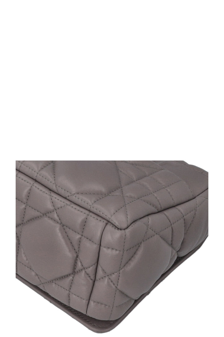 CHRISTIAN DIOR Caro Bag Macrocannage Calfskin Grey