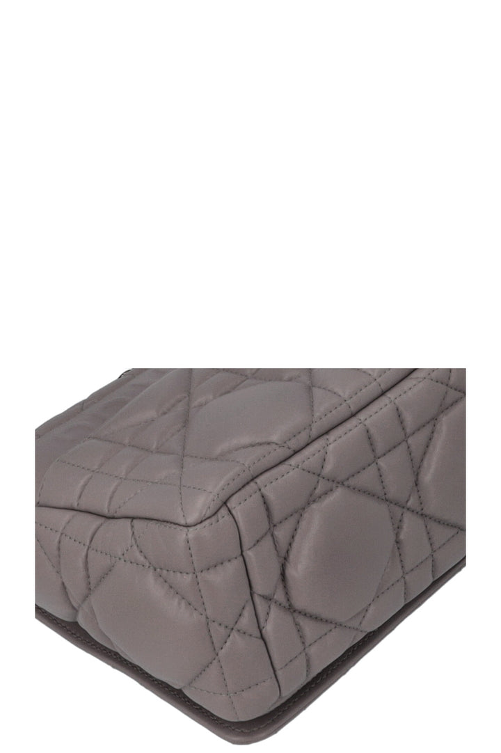 CHRISTIAN DIOR Caro Bag Macrocannage Calfskin Grey