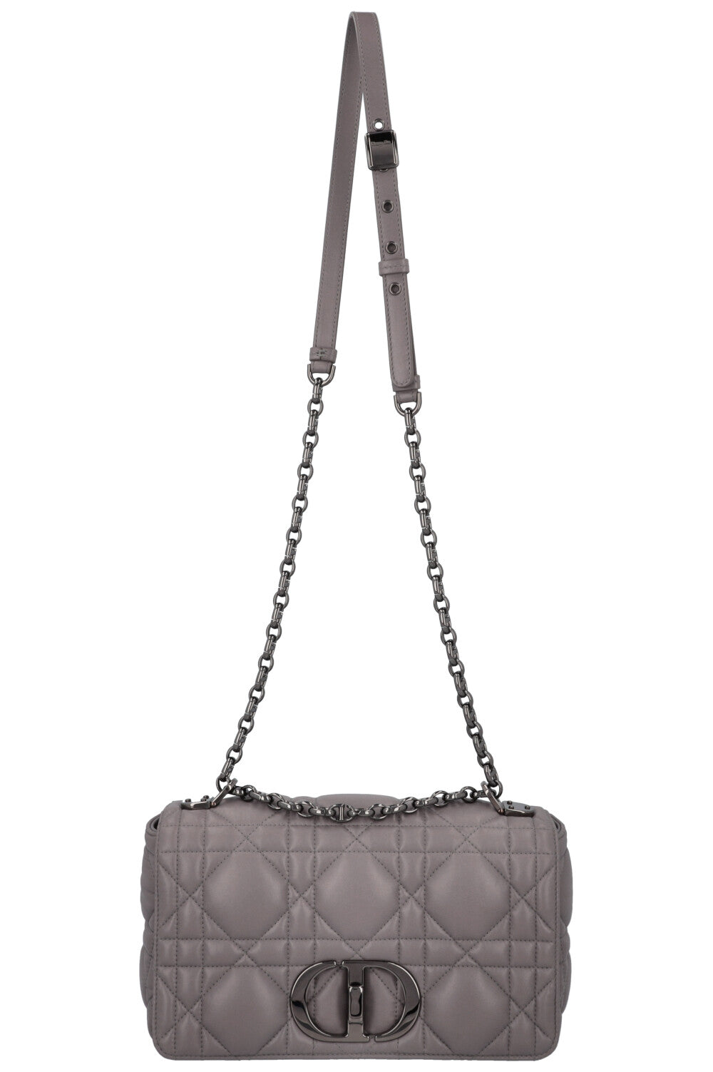 CHRISTIAN DIOR Caro Bag Macrocannage Calfskin Grey