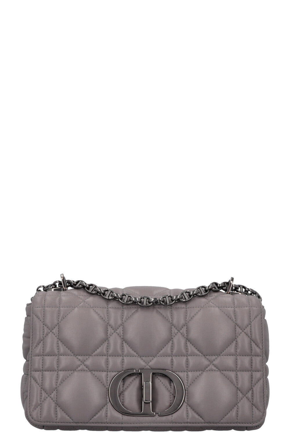 CHRISTIAN DIOR Caro Bag Macrocannage Calfskin Grey