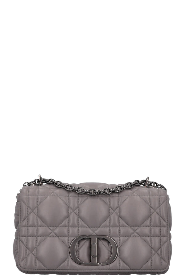 CHRISTIAN DIOR Caro Bag Macrocannage Calfskin Grey