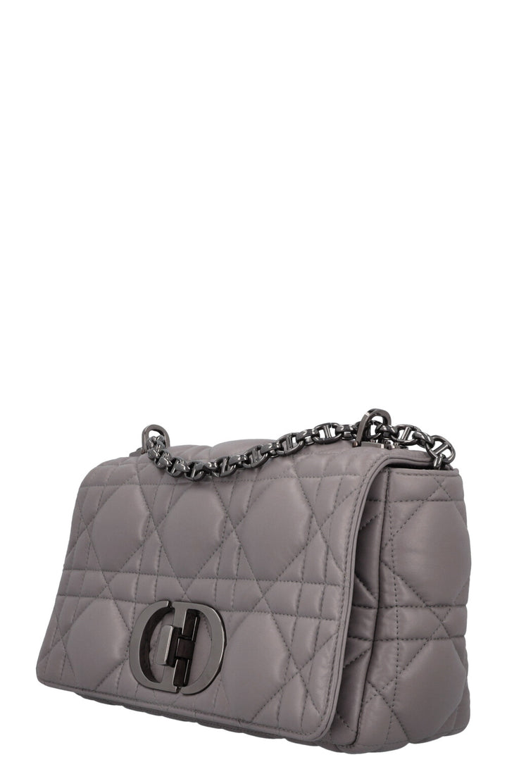 CHRISTIAN DIOR Caro Bag Macrocannage Calfskin Grey