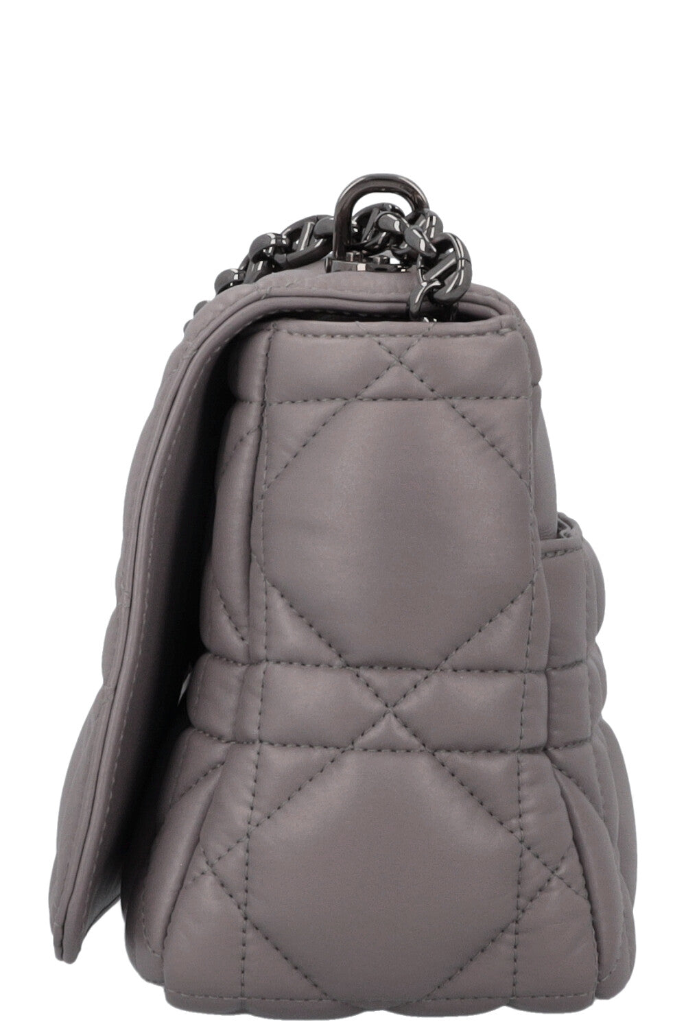 CHRISTIAN DIOR Caro Bag Macrocannage Calfskin Grey