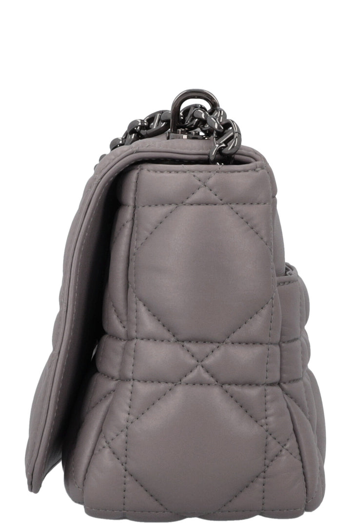 CHRISTIAN DIOR Caro Bag Macrocannage Calfskin Grey