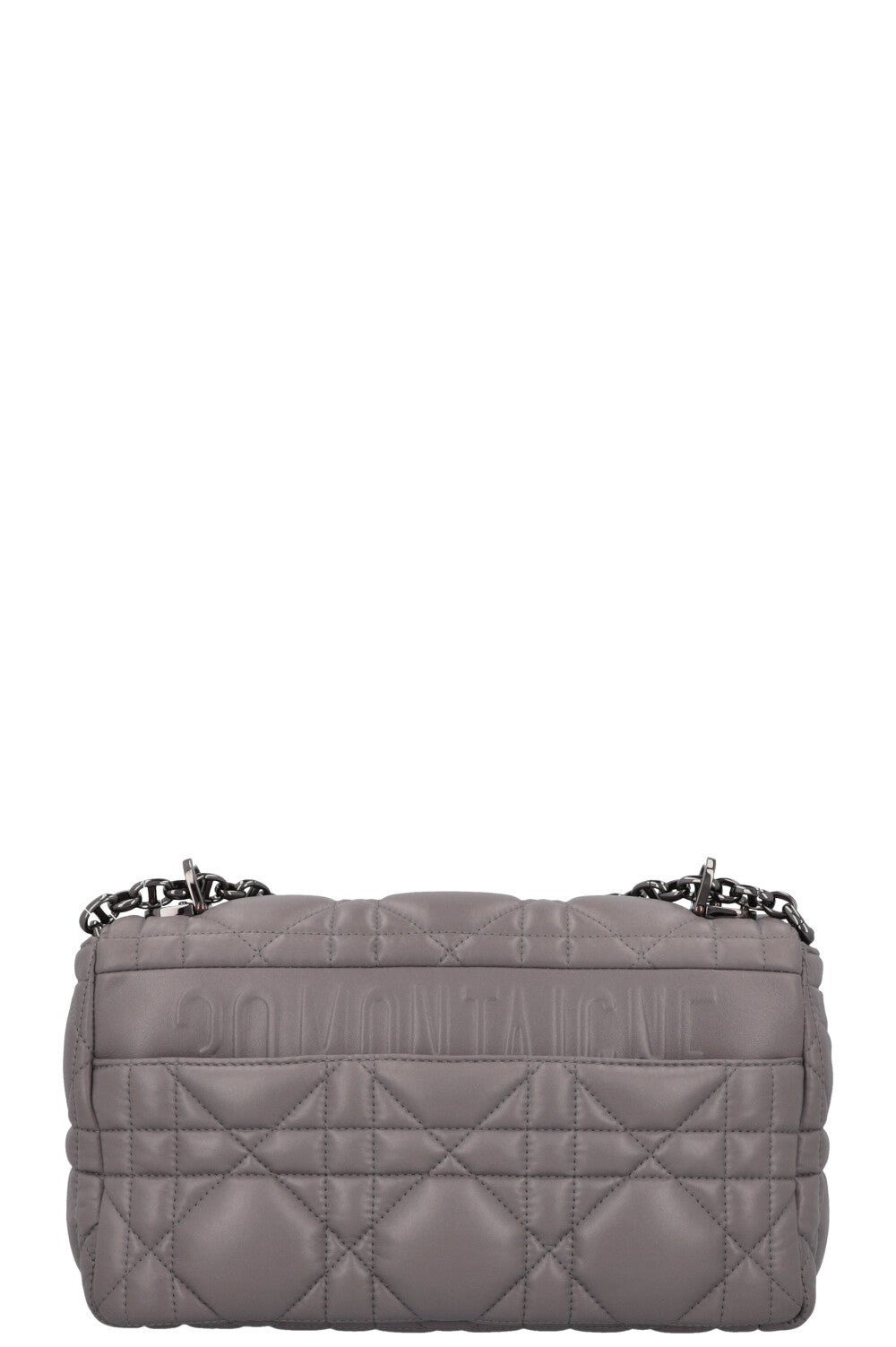 CHRISTIAN DIOR Caro Bag Macrocannage Calfskin Grey