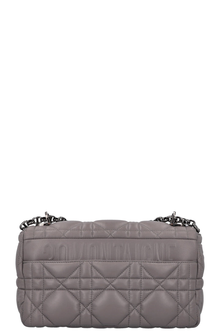 CHRISTIAN DIOR Caro Bag Macrocannage Calfskin Grey