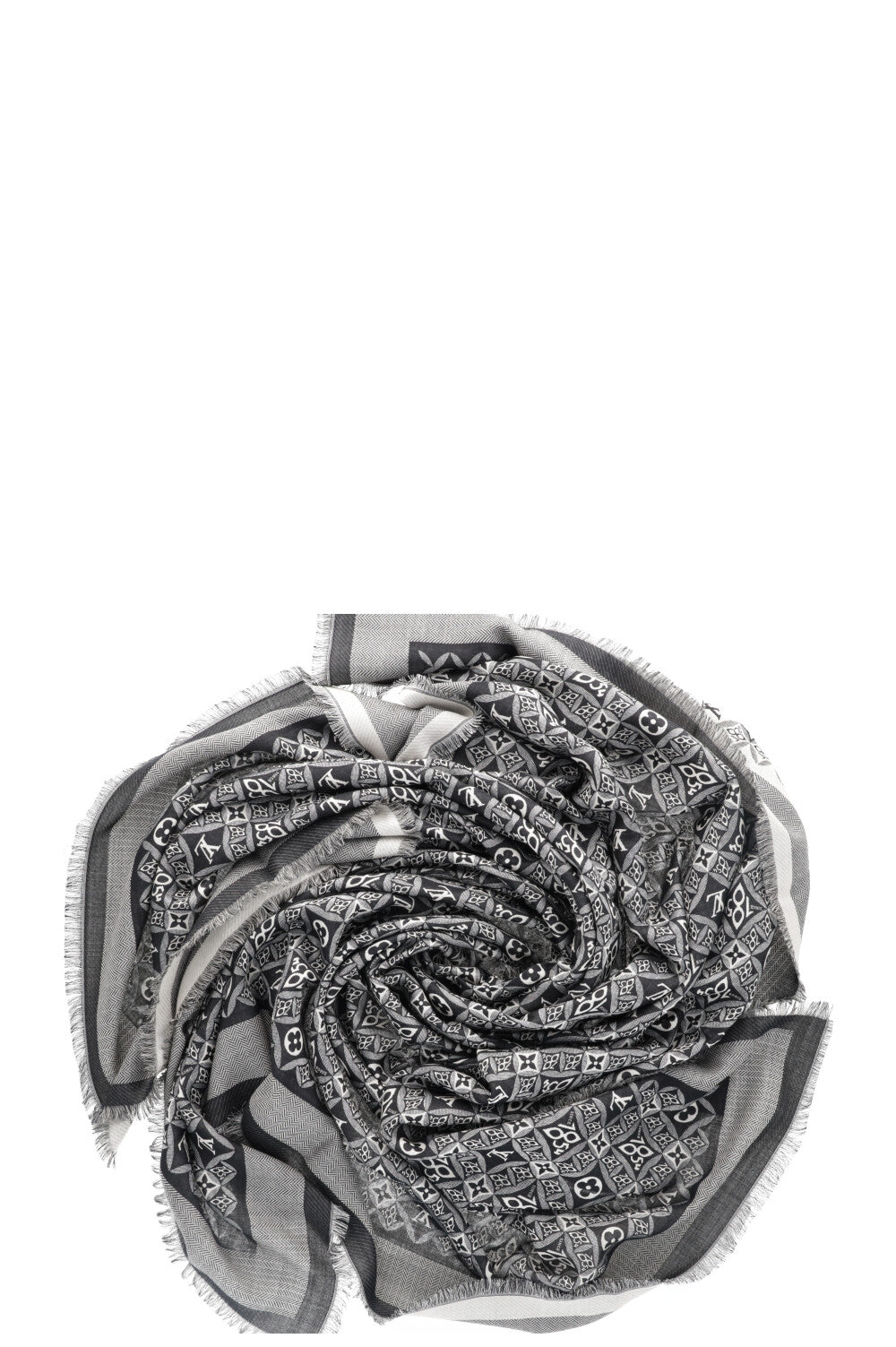LOUIS VUITTON 1854 Scarf Black White