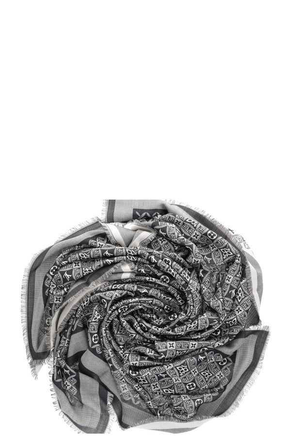 LOUIS VUITTON 1854 Scarf Black White