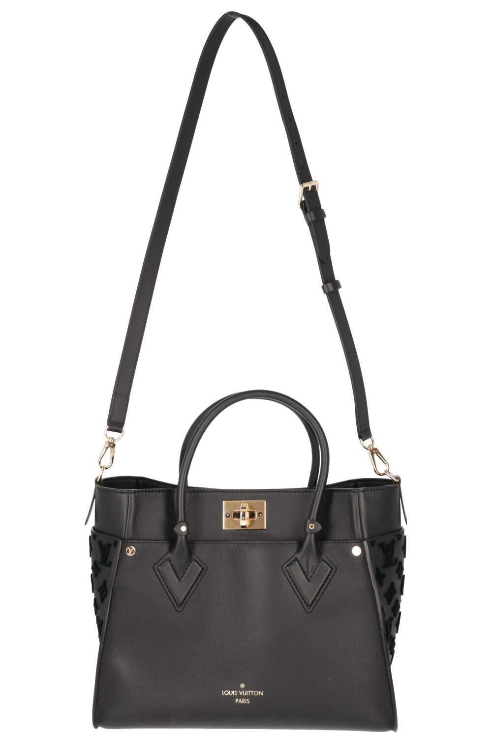 LOUIS VUITTON On My Side MM Bag Leather Black