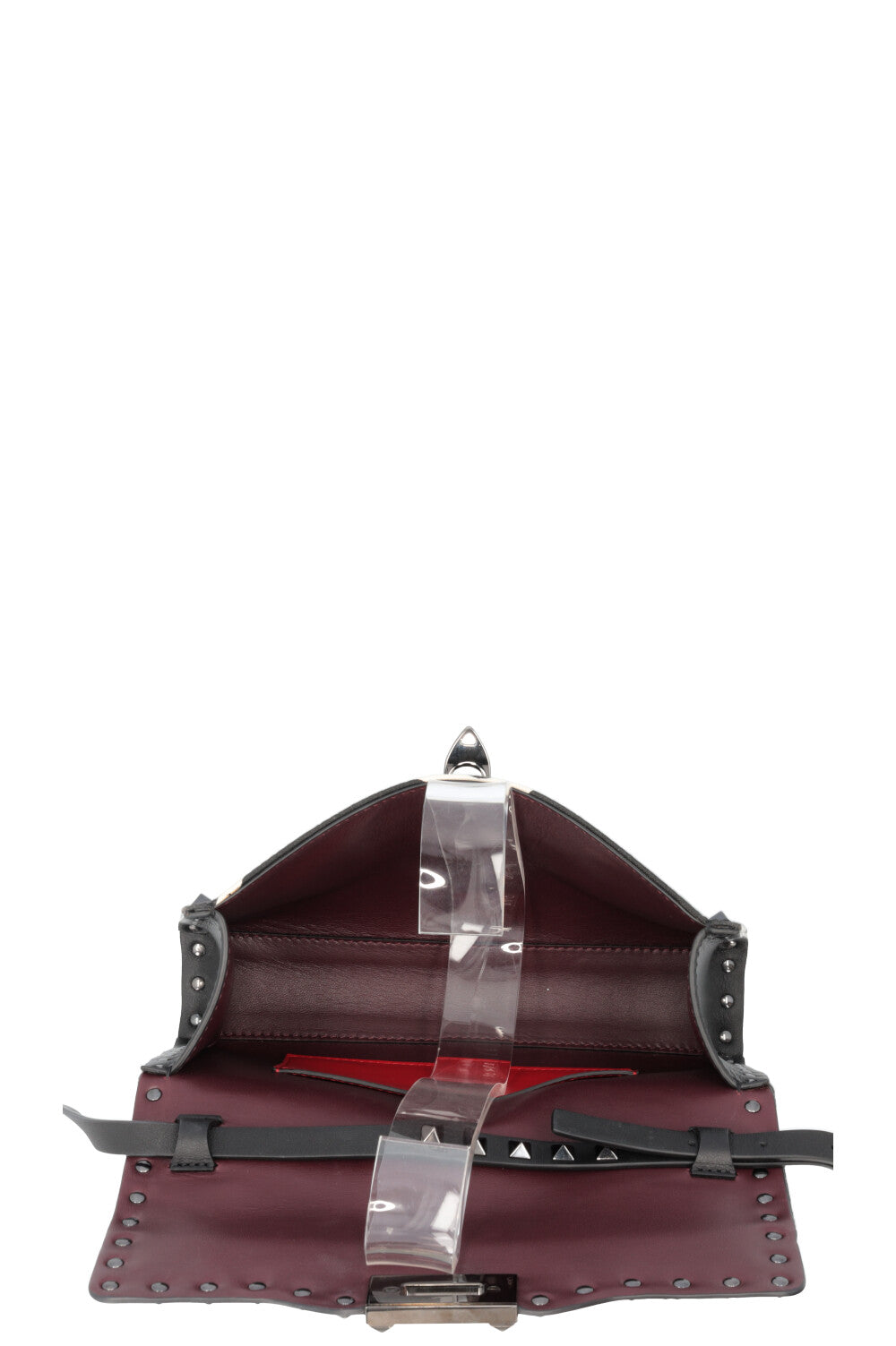 VALENTINO Petit Sac Rockstud Toile Noir Blanc