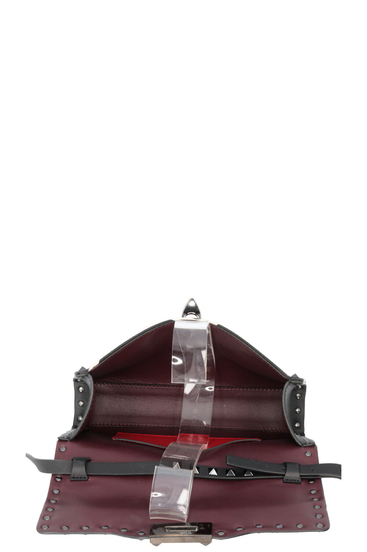 VALENTINO Petit Sac Rockstud Toile Noir Blanc