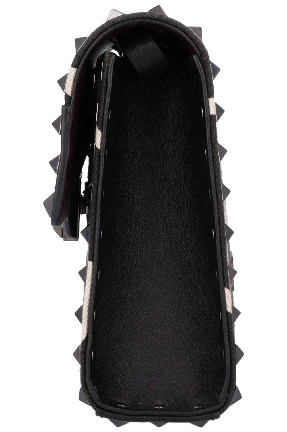 VALENTINO Small Rockstud Bag Canvas Black White REAWAKE