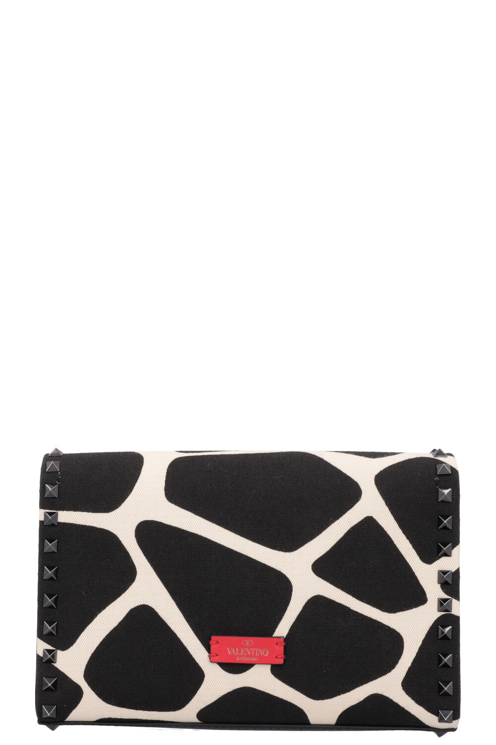 VALENTINO Petit Sac Rockstud Toile Noir Blanc