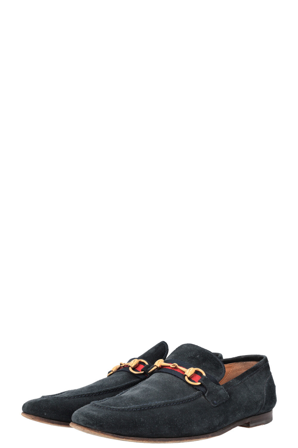 GUCCI Horsebit Loafers Navy Suede