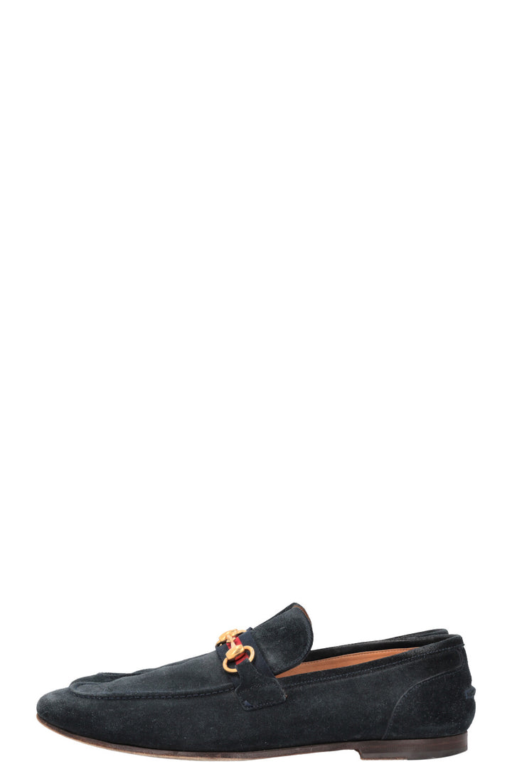 GUCCI Horsebit Loafers Navy Suede